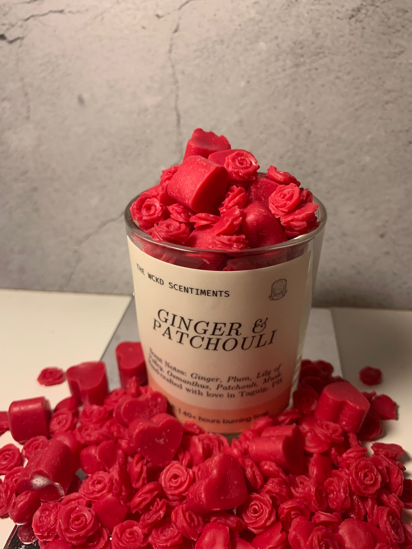 Hearts n’ Flowers: Ginger & Patchouli - Wick'd Scentuals Candle Co.