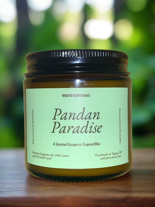 Pandan Paradise Candle in 100 G Amber Jar