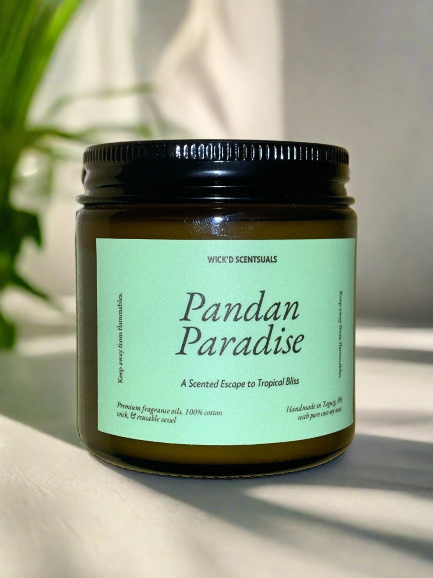 Pandan Paradise Candle in 100 G Amber Jar